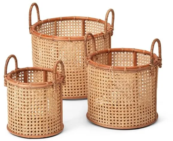 Stori Wick Korgar Rattan Set om 3 Natural