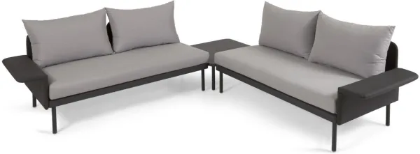 Zaltana, Utomhus soffgrupp, svart, aluminium